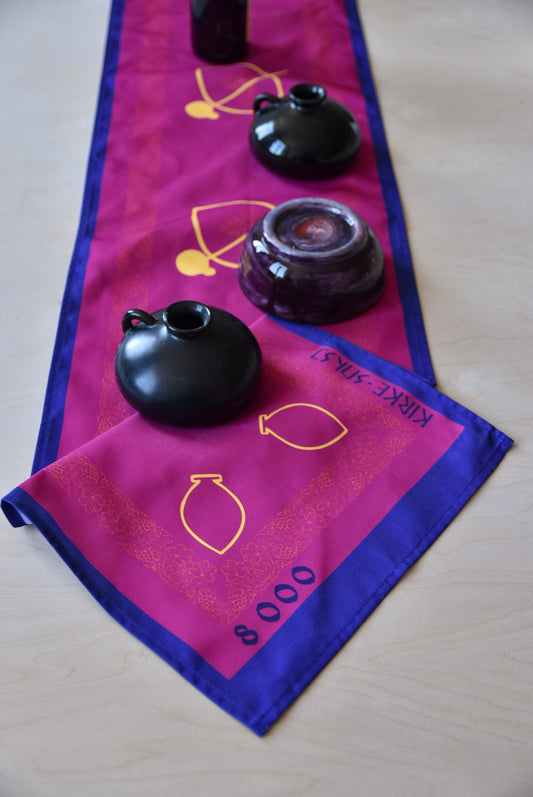 Saperavi table runner by Kirke – elegant Georgian home decor inspired by deep red Saperavi wine