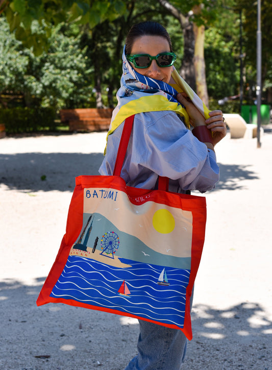 Canvas tote bag with Batumi city print – Kirke