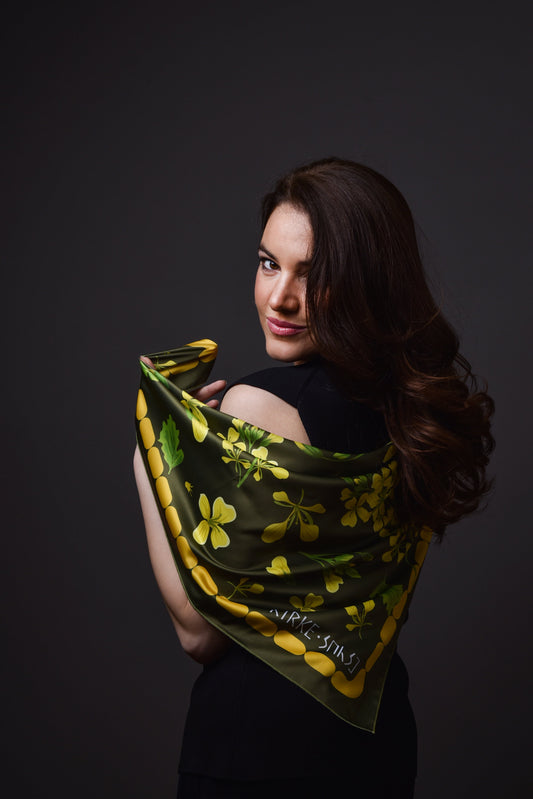 კირკეს აბრეშუმის შარფი - აფხაზური მიმოზა – დახვეწილი და ელეგანტური დიზაინი